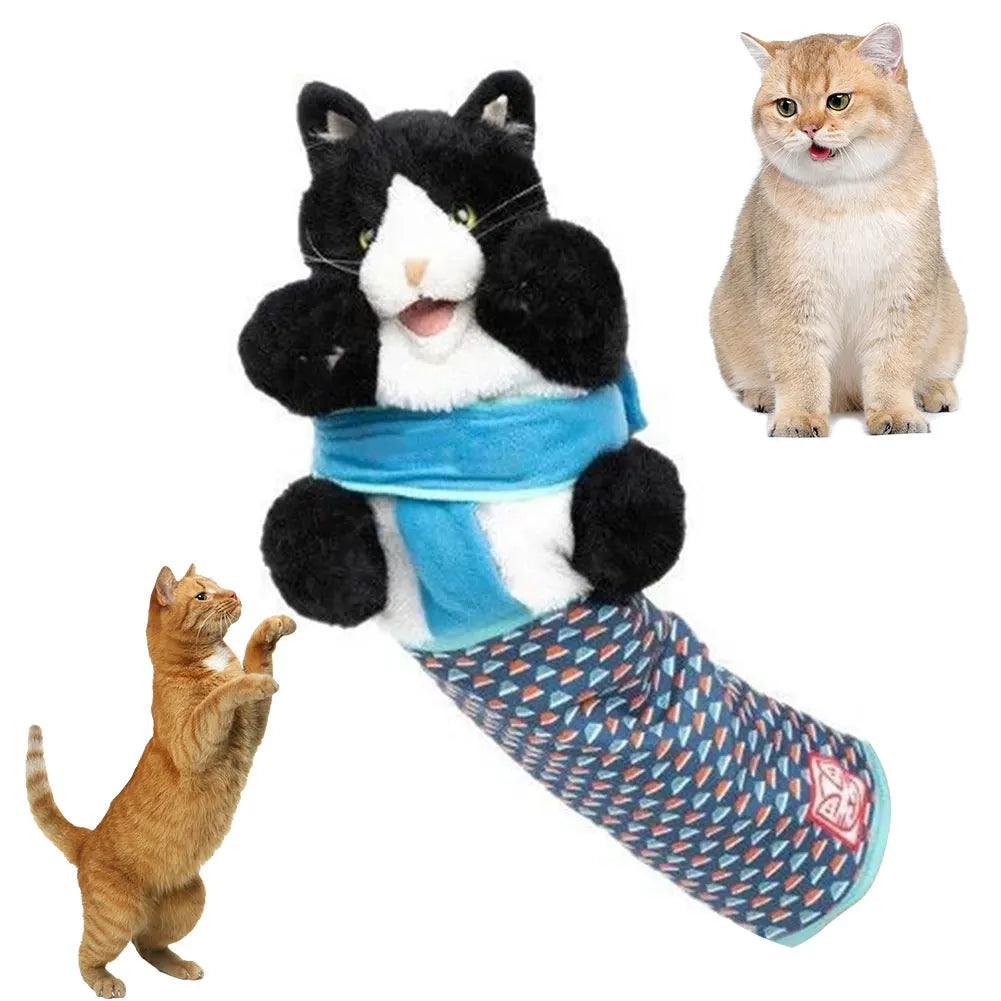 Interactive Cat Wrestling Puppet - Plush Animal Toy