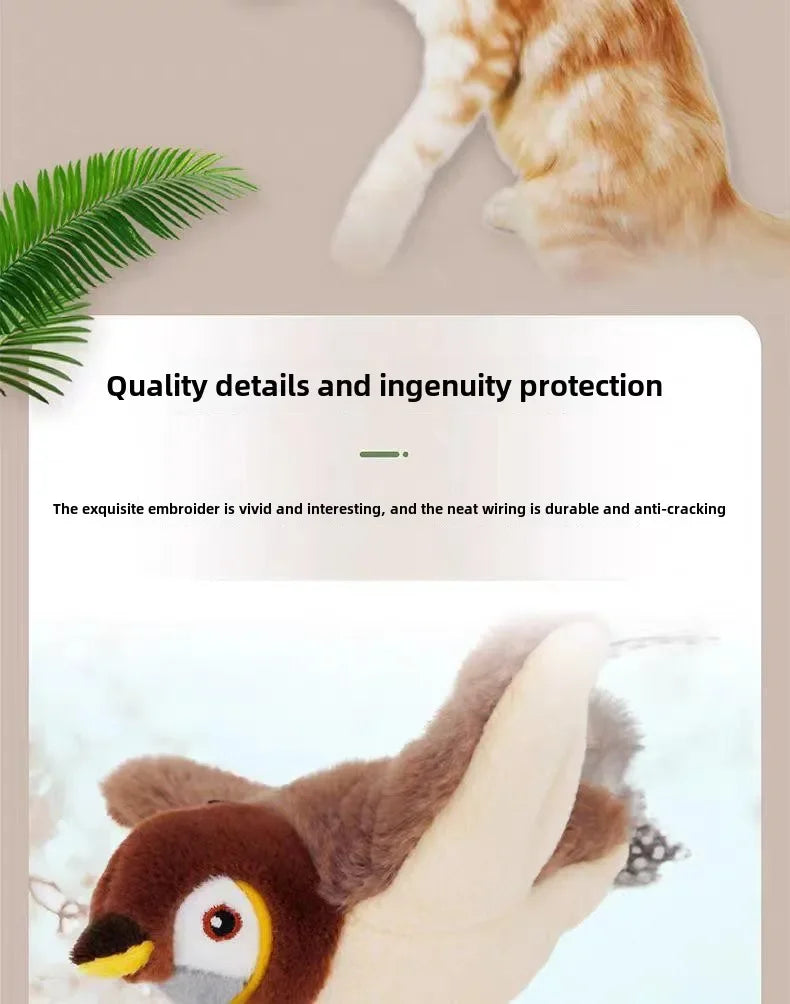 Cat Interactive Toys - Catnip Electric Bird Touch-Activated USB Rechargeable