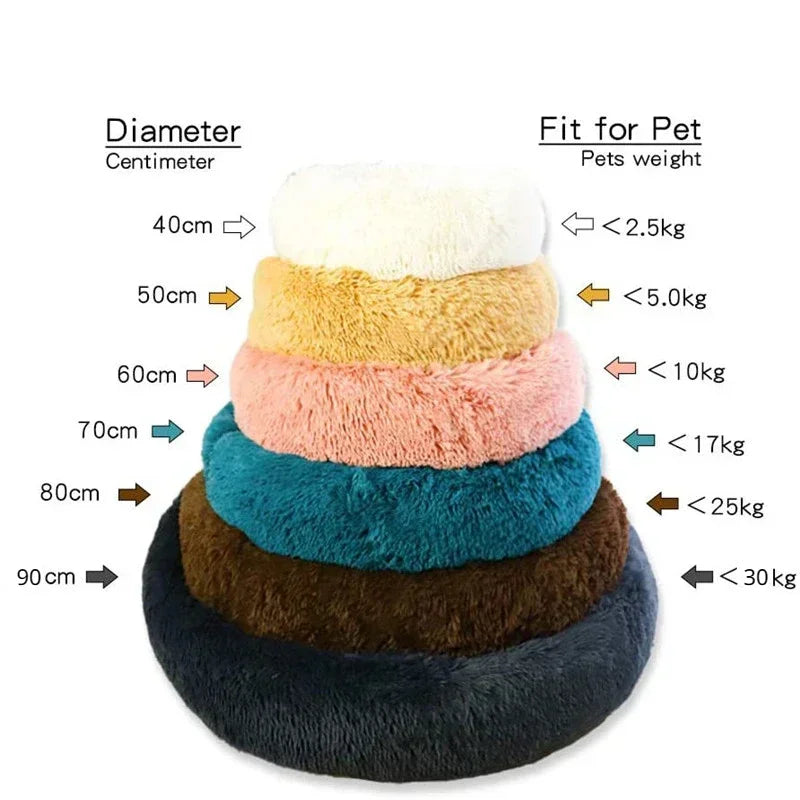 Super Soft Pet Cat Bed - Plush Donut Calm Bed Washable Sleeping Artifact