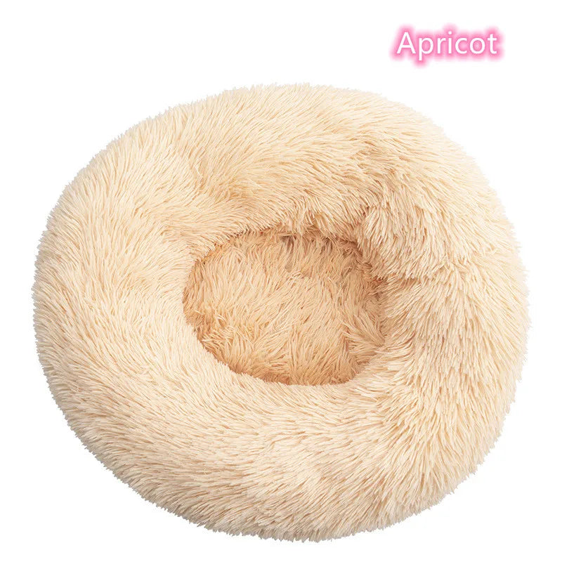 Super Soft Pet Cat Bed - Plush Donut Calm Bed Washable Sleeping Artifact