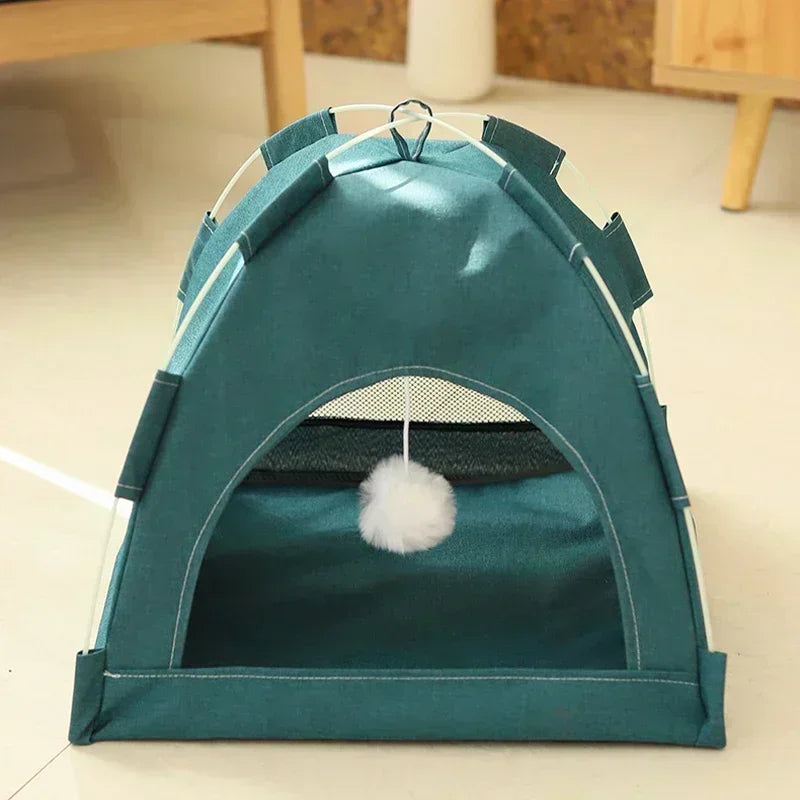 Pet Tent Bed Removable Canvas - Semi-Enclosed Cat Sofa for Room Decor