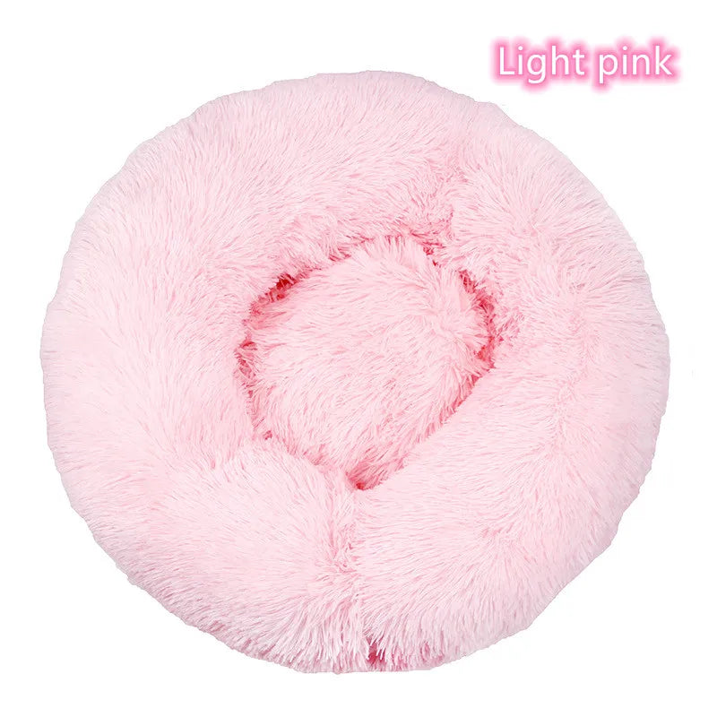 Super Soft Pet Cat Bed - Plush Donut Calm Bed Washable Sleeping Artifact