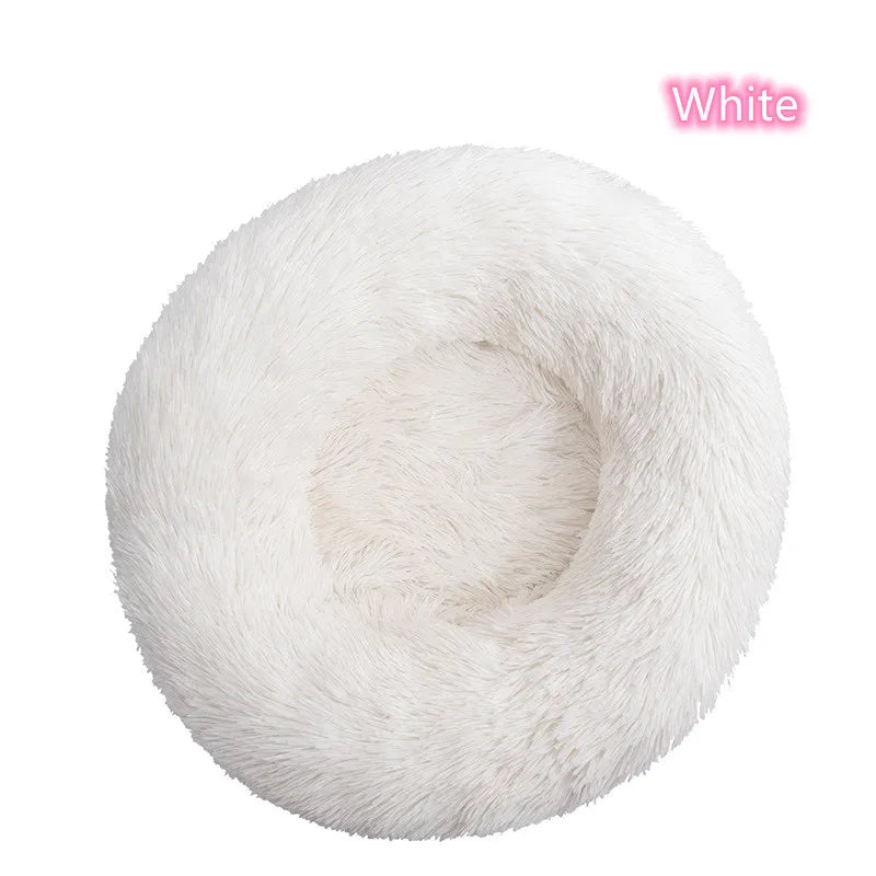 Super Soft Pet Cat Bed - Plush Donut Calm Bed Washable Sleeping Artifact