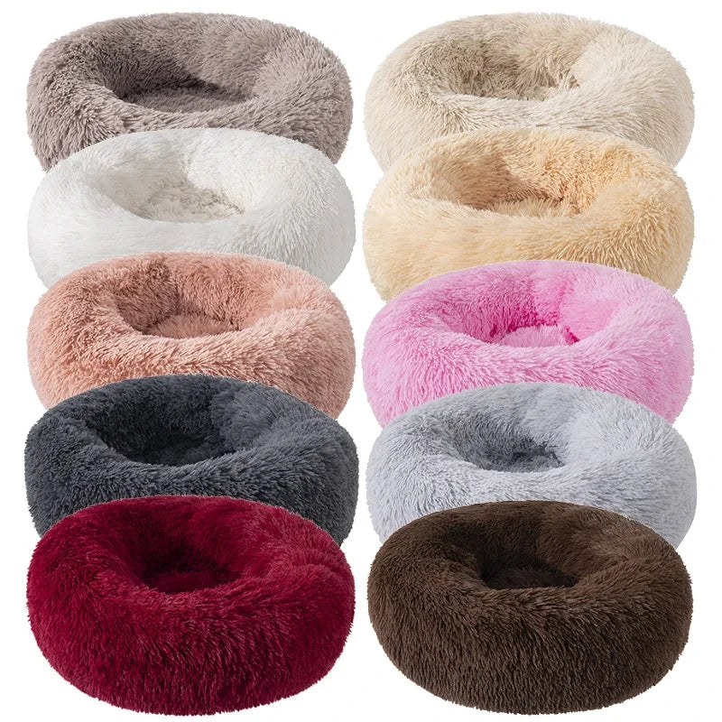 Super Soft Pet Cat Bed - Plush Donut Calm Bed Washable Sleeping Artifact