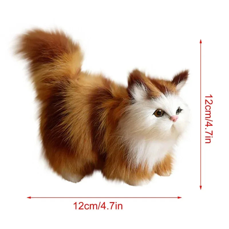 Cute Simulation Cat Plush Toy - Realistic Kitten Model Birthday Gift