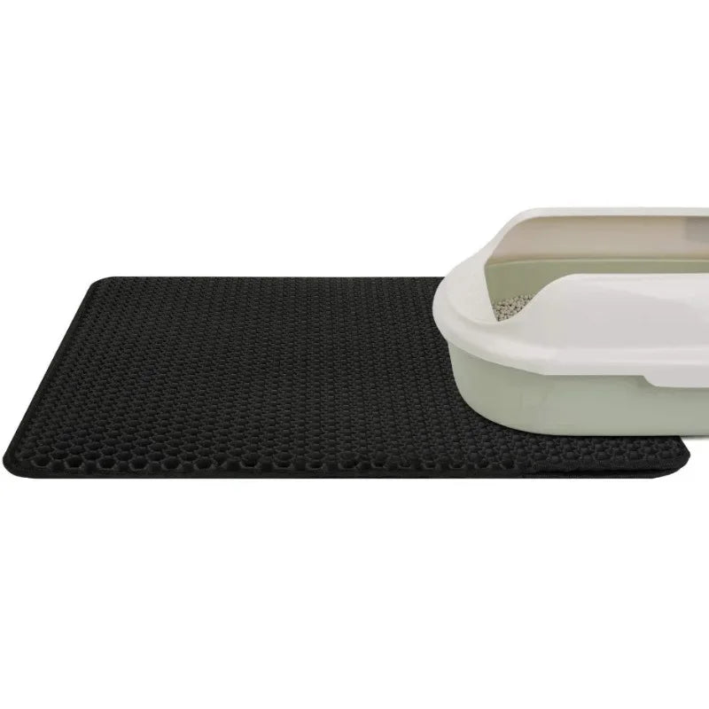 Cat Litter Mat Double Layer Waterproof - Non-Slip Washable Clean Pad with Gift