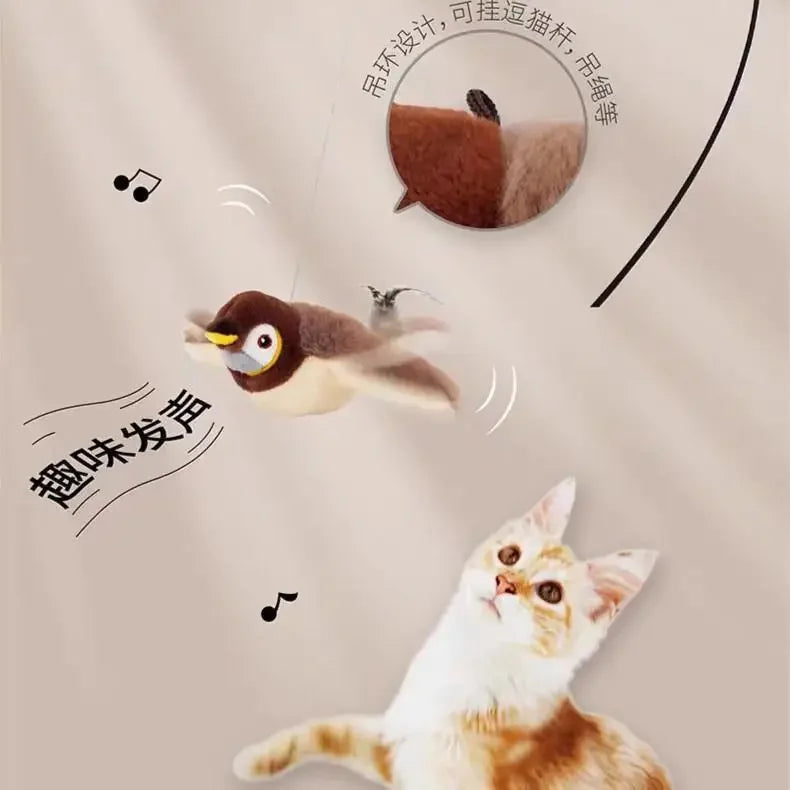 Cat Interactive Toys - Catnip Electric Bird Touch-Activated USB Rechargeable