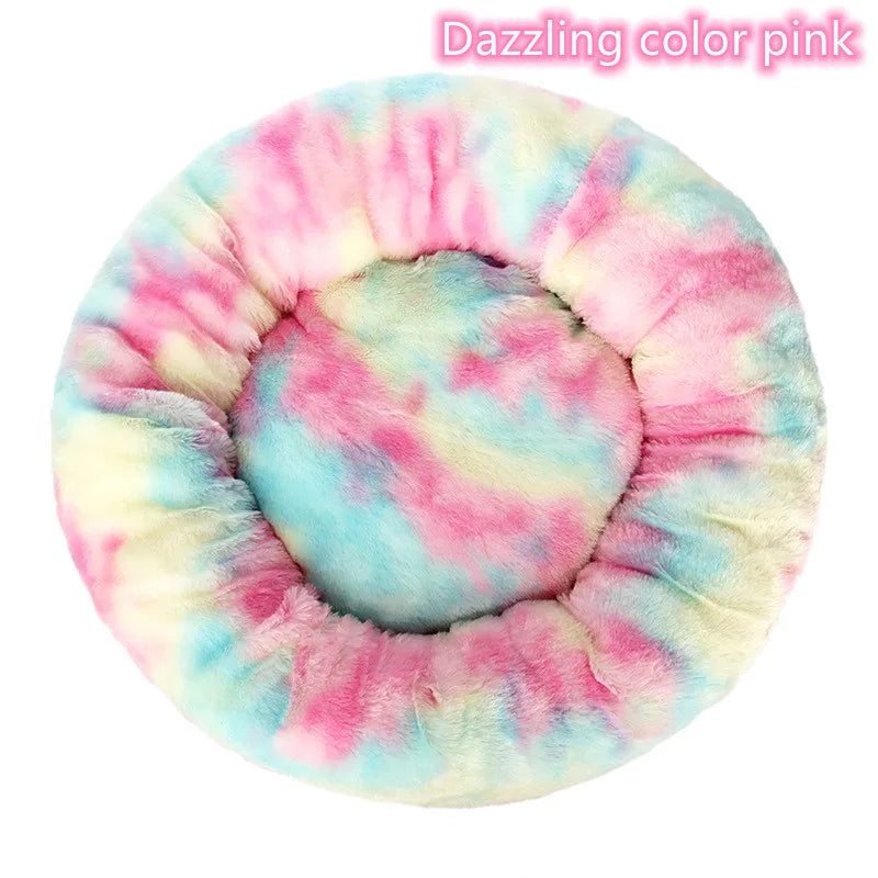 Super Soft Pet Cat Bed - Plush Donut Calm Bed Washable Sleeping Artifact