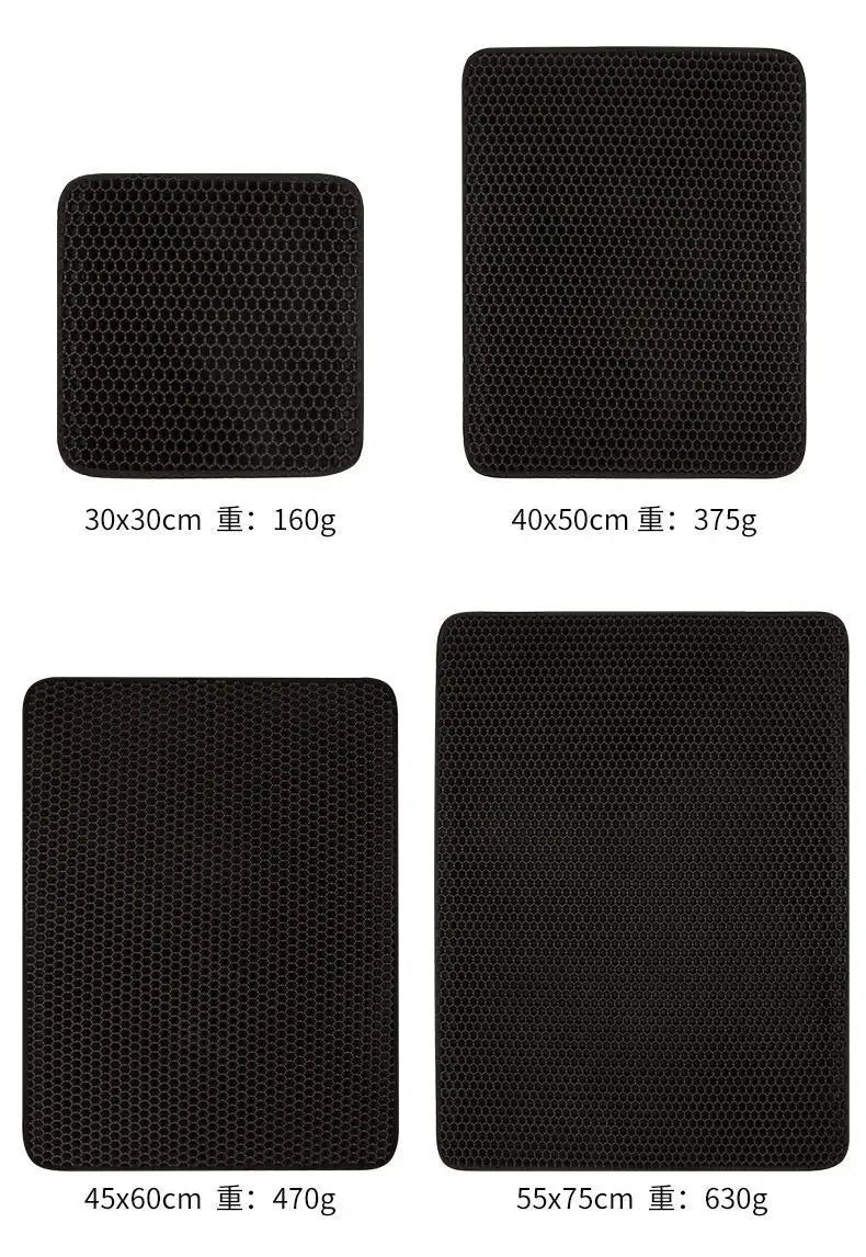Cat Litter Mat Double Layer Waterproof - Non-Slip Washable Clean Pad with Gift