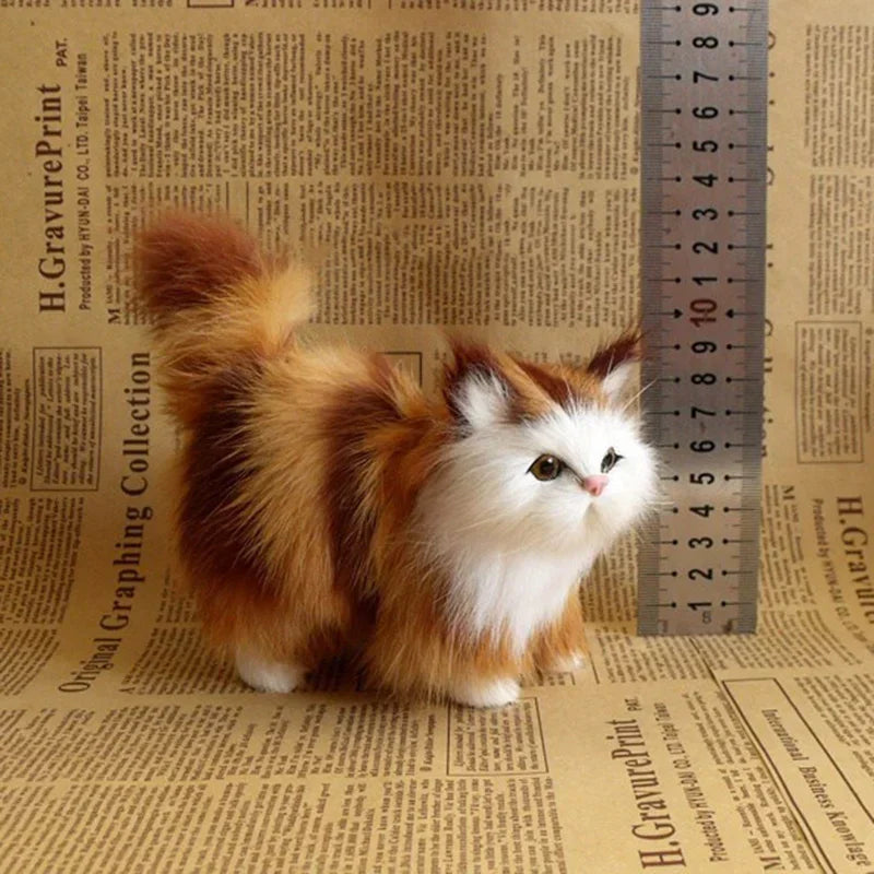 Cute Simulation Cat Plush Toy - Realistic Kitten Model Birthday Gift