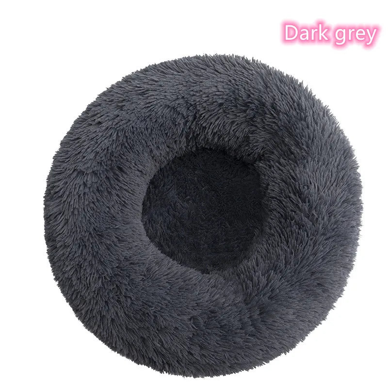Super Soft Pet Cat Bed - Plush Donut Calm Bed Washable Sleeping Artifact