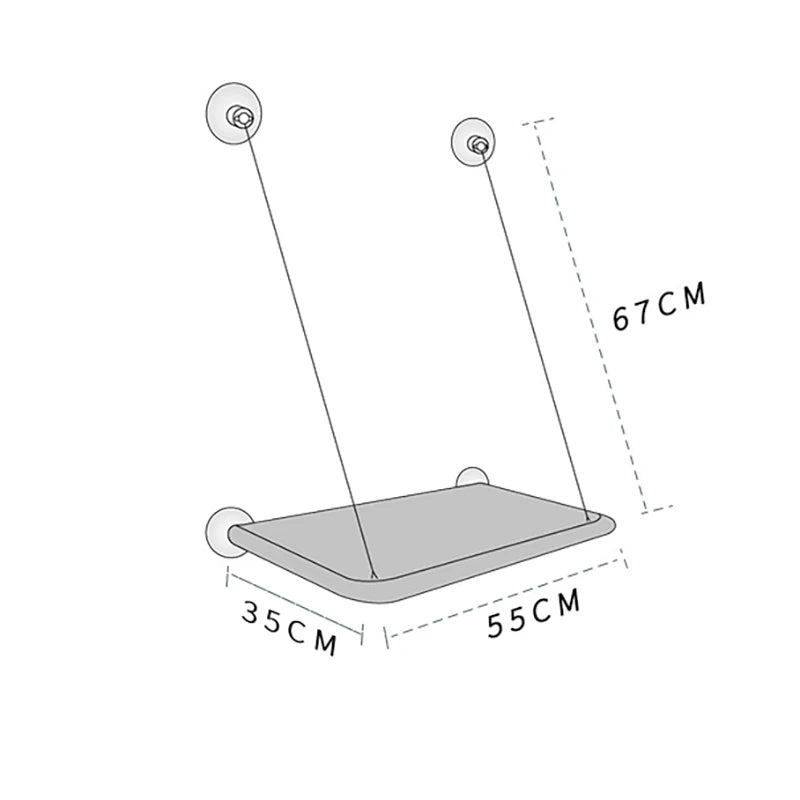 Pet Cat Hammock Aerial Hanging - Window Seat Climbing Frame 20kg Capacity