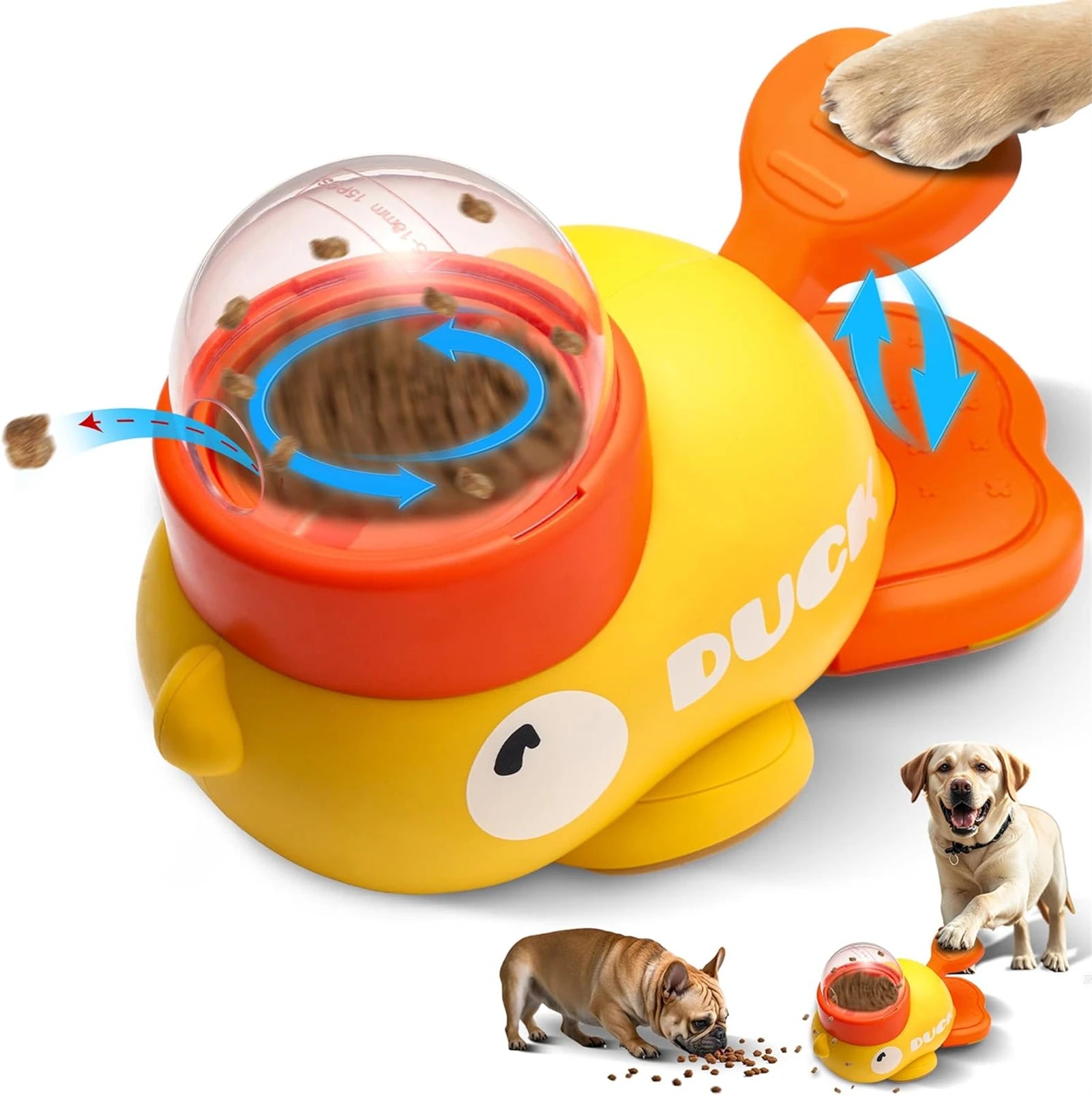 Interactive Duck Shaped Treat Toy - Dispenser for Small Medium Dogs and Cats