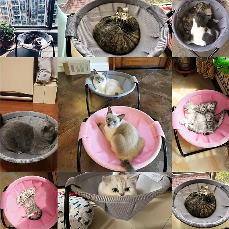Cat Bed Stable Structure - Detachable Breathable Free-Standing Hammock