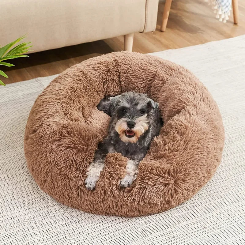 Super Soft Pet Cat Bed - Plush Donut Calm Bed Washable Sleeping Artifact