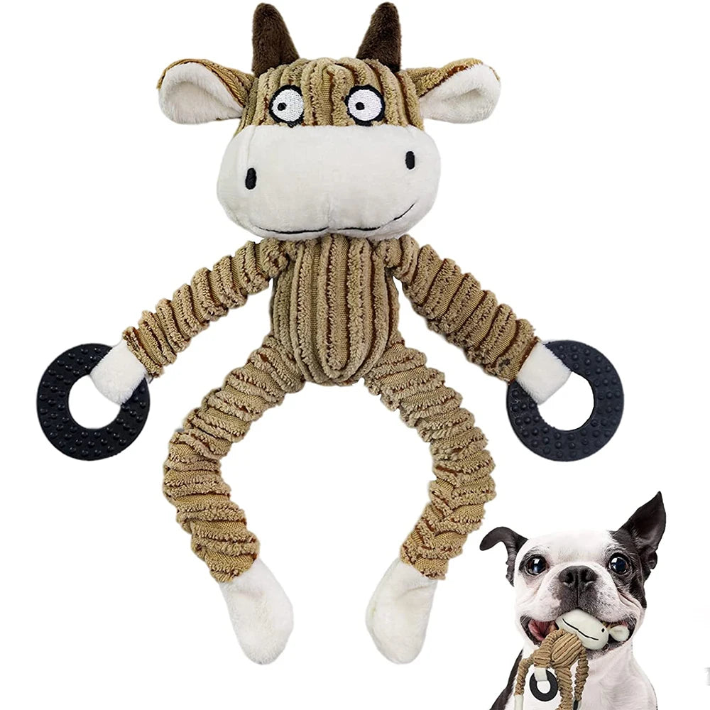 Squeaky Puppy Plush Chew Toys - Teething Training Interactive Small Dog Toys
