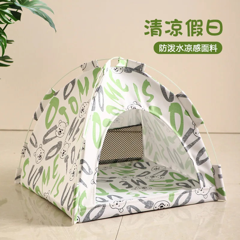 Pet Tent Bed Removable Canvas - Semi-Enclosed Cat Sofa for Room Decor