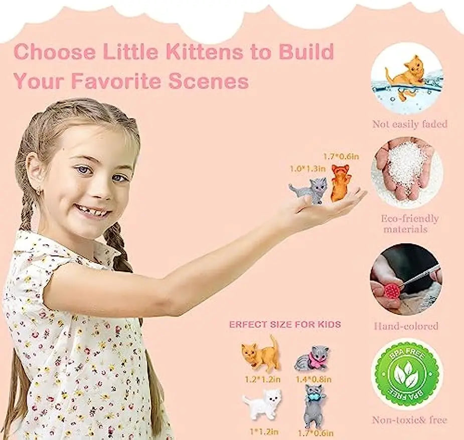Children's Cat Toys Pretend Play Set - Interactive Role Playing Care Center