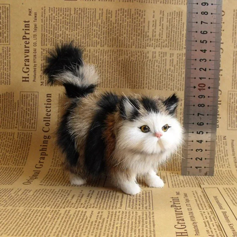 Cute Simulation Cat Plush Toy - Realistic Kitten Model Birthday Gift