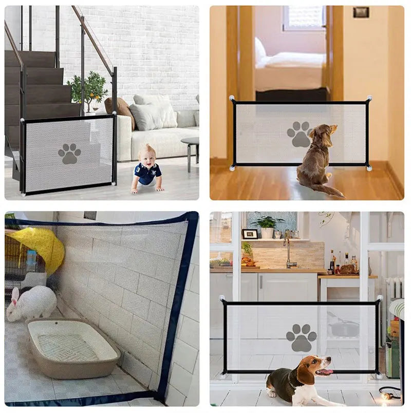 Portable Pet Safety Fence - Folding Mesh Barrier