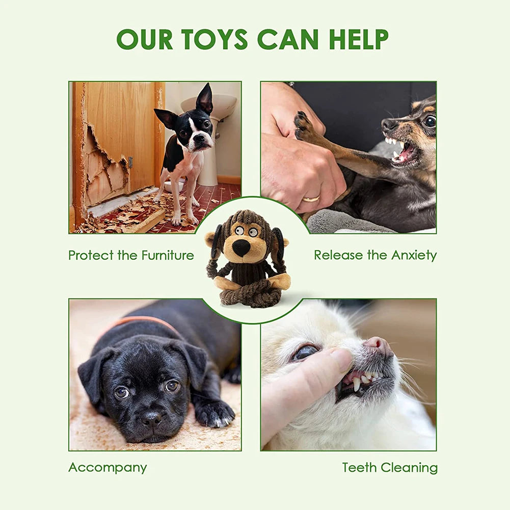 Squeaky Puppy Plush Chew Toys - Teething Training Interactive Small Dog Toys