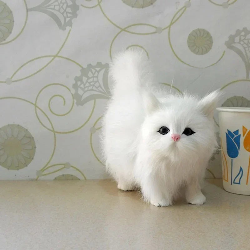 Cute Simulation Cat Plush Toy - Realistic Kitten Model Birthday Gift
