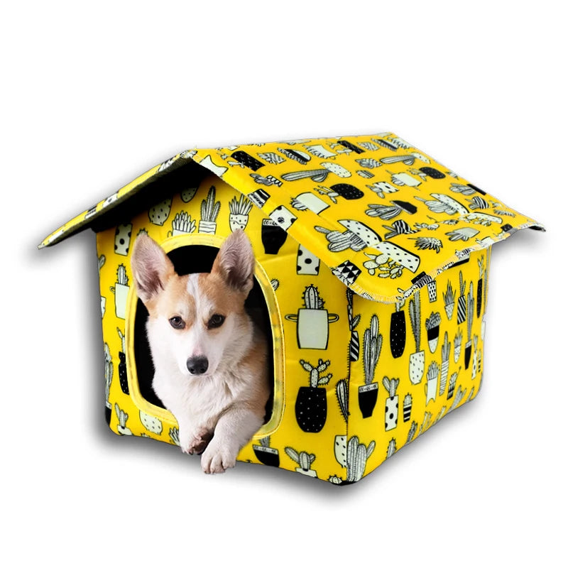 Waterproof Outdoor Cat House - Rainproof Pet Cave Foldable Washable Tent