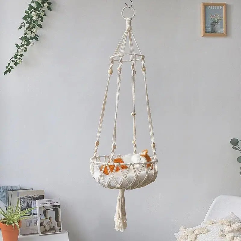 Net Cat Bed Semi-Enclosed - Breathable Mesh Pet Bed with Ventilation