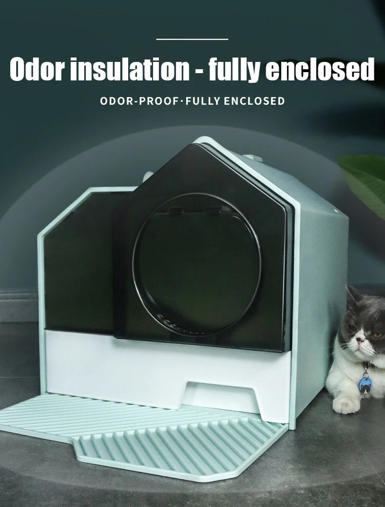 New Cat Litter Pan Fully Enclosed Odour Barrier Extra Large Oversized Drawer Anti Litter Splash Cats Litter Pan Pet Products