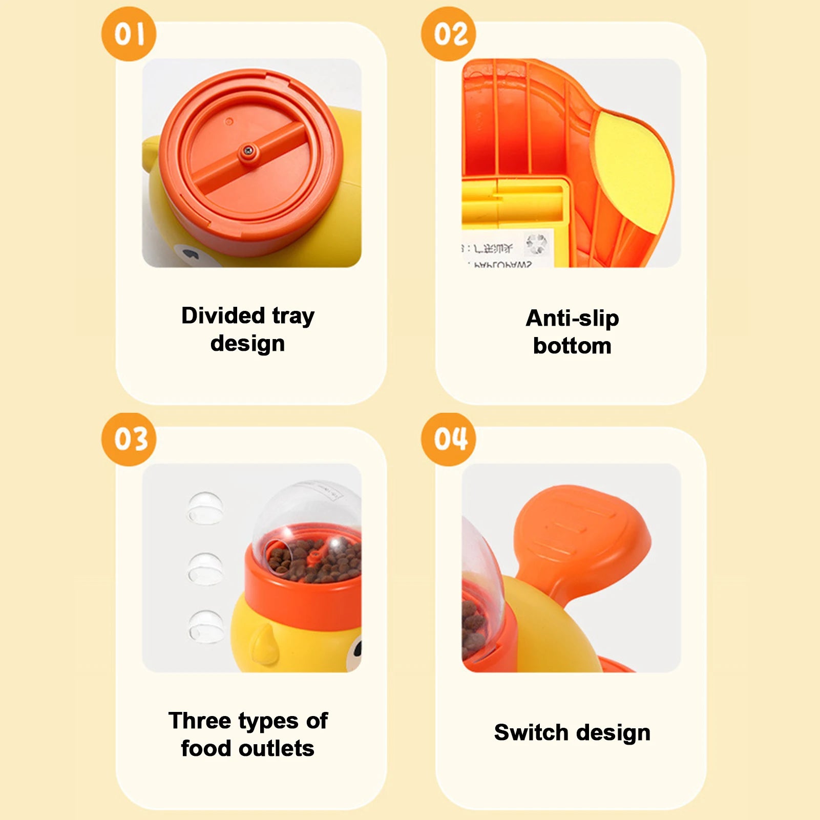 Interactive Duck Shaped Treat Toy - Dispenser for Small Medium Dogs and Cats