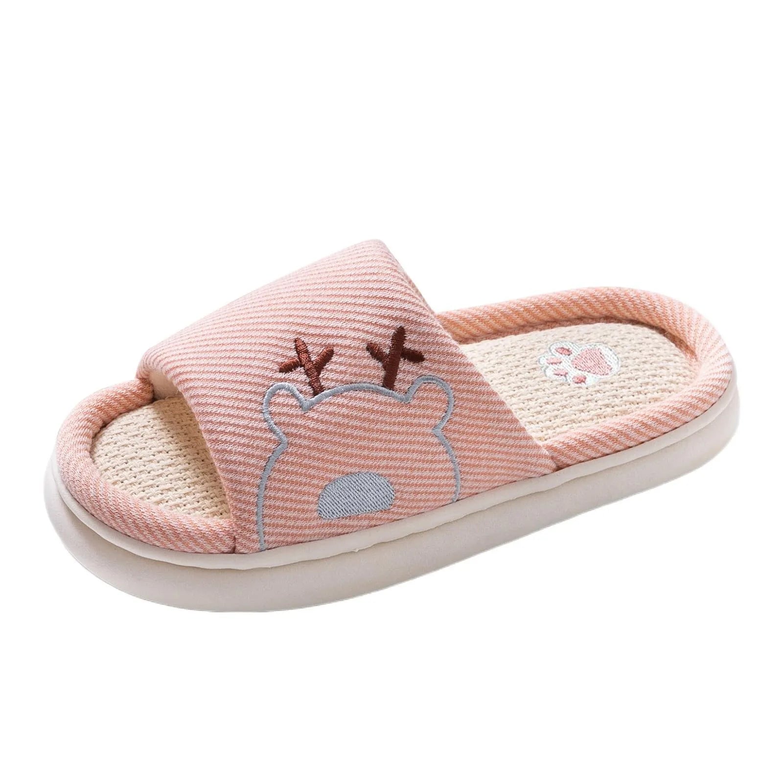 Children's Linen Three-Season Slippers - Spring Summer Autumn Indoor Shoes