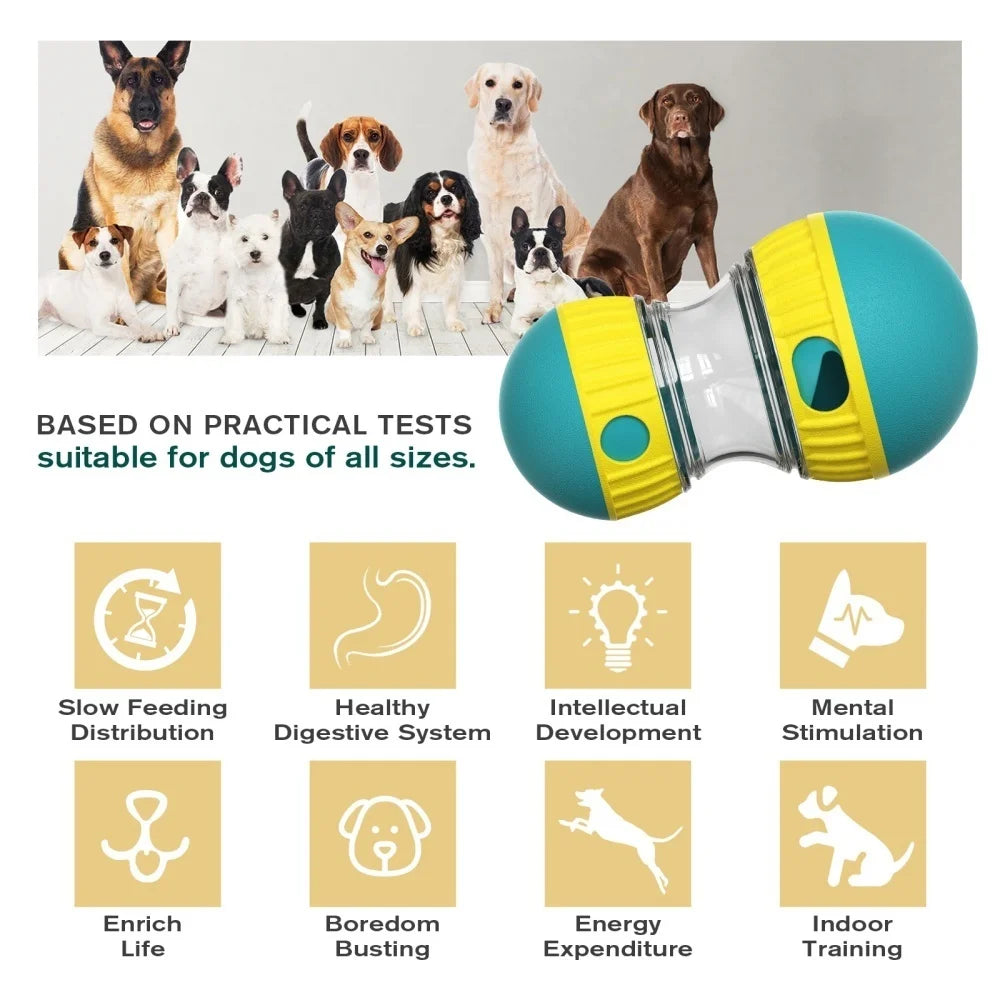 Pet Dog Treat Dispenser Toy - Interactive Slow Feeder for All Dog Sizes