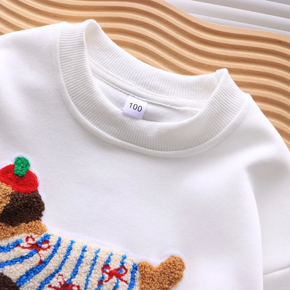 Family Funny Sweatshirt Cute Dog Print - Parent-Child Matching Clothes Father Mother Daughter Son