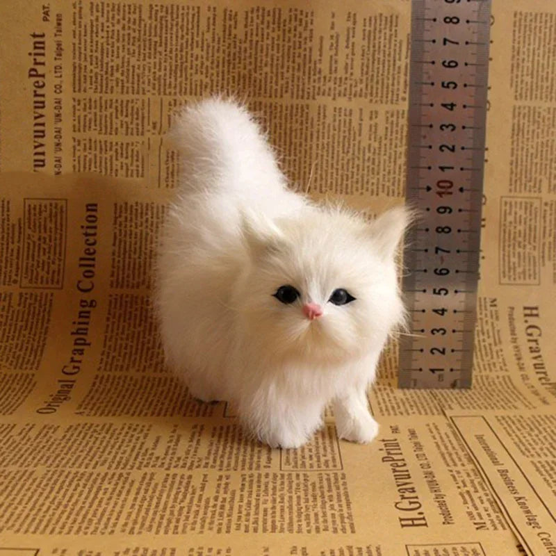 Cute Simulation Cat Plush Toy - Realistic Kitten Model Birthday Gift