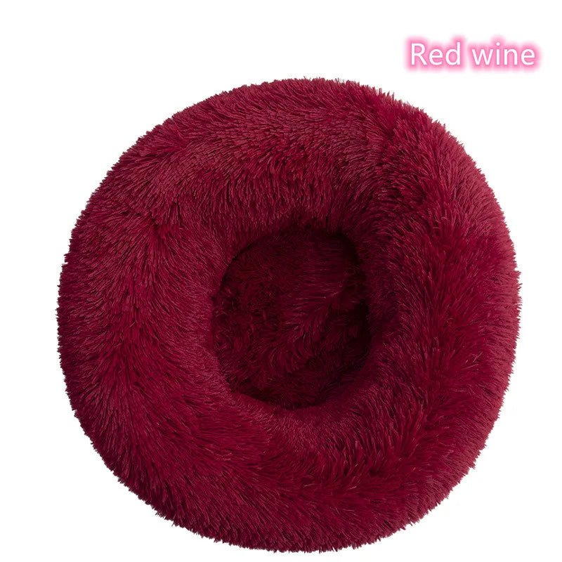 Super Soft Pet Cat Bed - Plush Donut Calm Bed Washable Sleeping Artifact