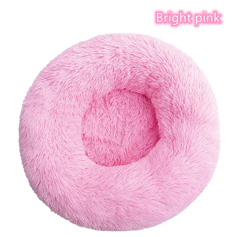 Super Soft Pet Cat Bed - Plush Donut Calm Bed Washable Sleeping Artifact