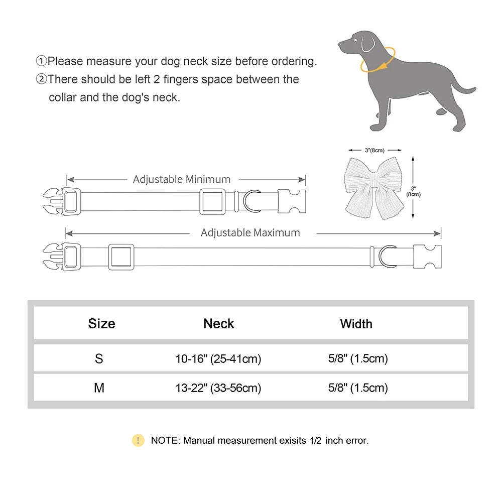 Personalized Dog Collar Adjustable Puppy Dogs Collars Pet Custom ID Necklace With Bowknot Cute For Small Medium Dogs Chihuahua