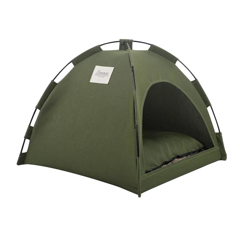 Pet Tent Bed Removable Canvas - Semi-Enclosed Cat Sofa for Room Decor