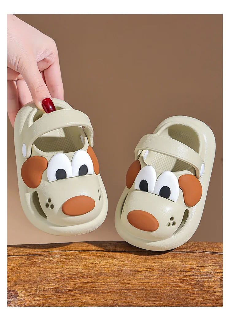 3D Dog Clogs Beach Sandals - EVA Summer Outdoor Slippers for Kids