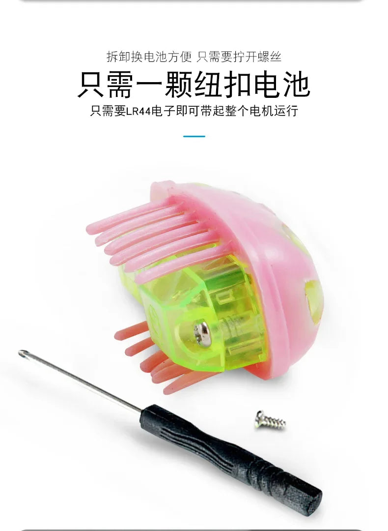1PC Automatic Electric Bug Cat Toy Flips Moves Battery Operated Interactive PetToy for Cats Small Dogs Funny Beetle Play withLED
