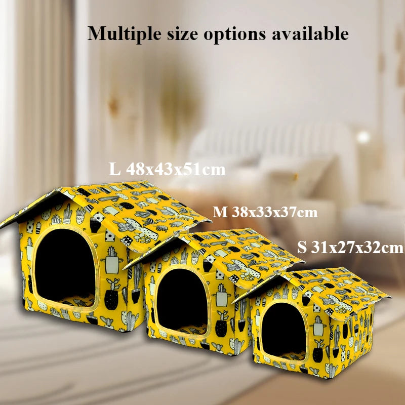 Waterproof Outdoor Cat House - Rainproof Pet Cave Foldable Washable Tent