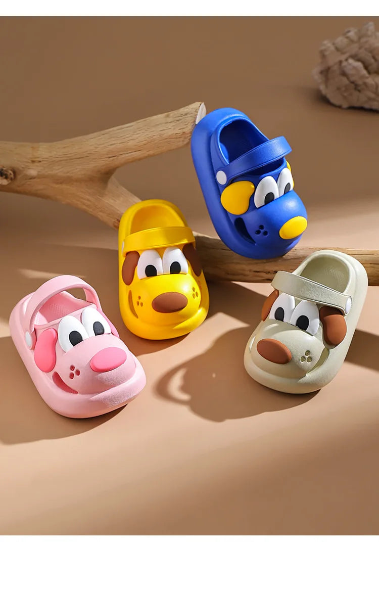 3D Dog Clogs Beach Sandals - EVA Summer Outdoor Slippers for Kids