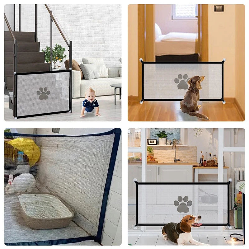 Portable Pet Safety Fence - Folding Mesh Barrier