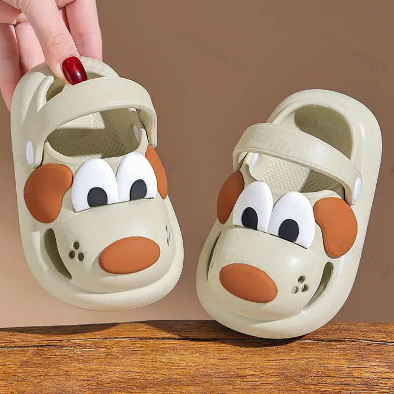 3D Dog Clogs Beach Sandals - EVA Summer Outdoor Slippers for Kids