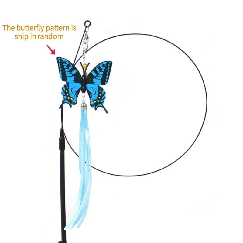 Interactive Bird Cat Toy - Feather Wand with Bell
