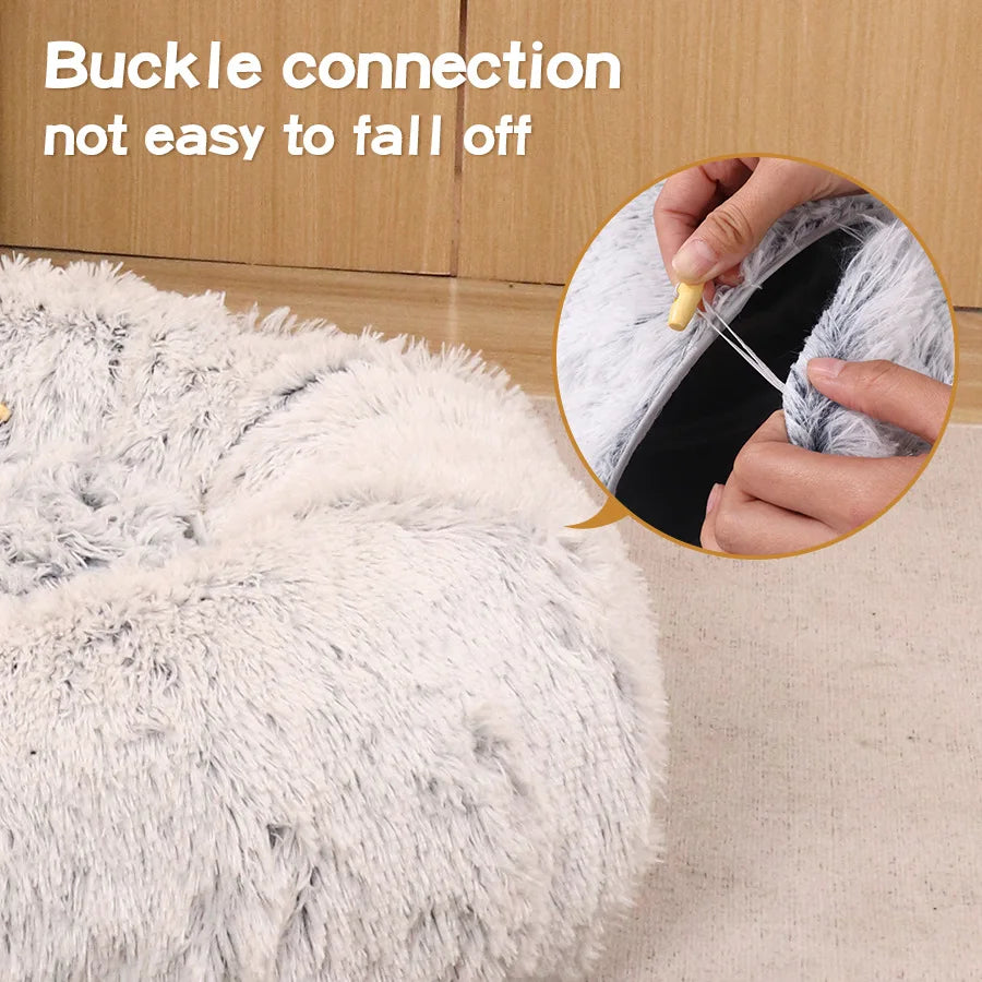 Winter Indoor Plush Cat Bed Tunnel - Play & Sleep Hide and Seek Integrated House