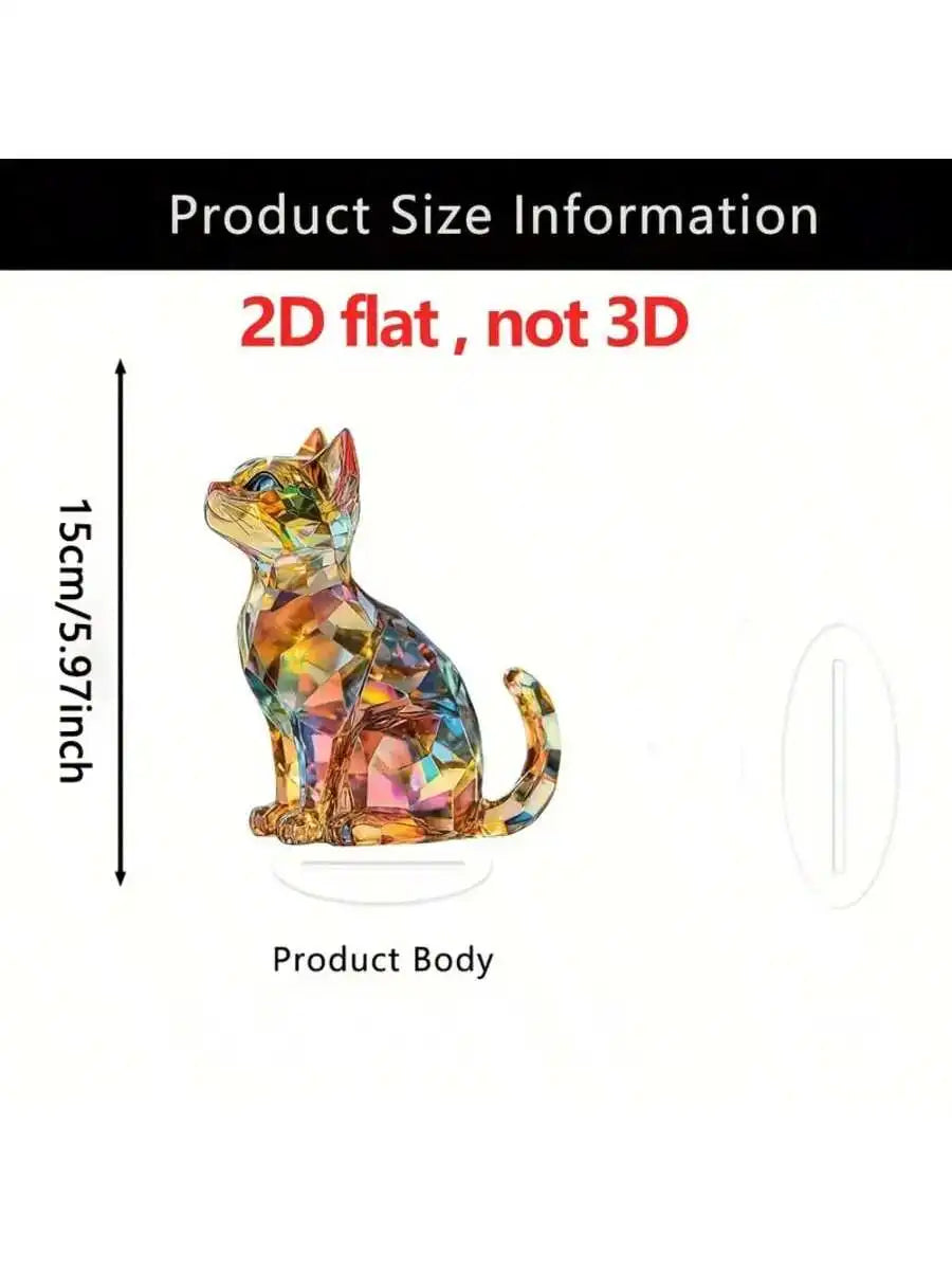 Elegant Cat Table Sculpture - Classic Animal-Themed Home & Office Decoration
