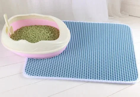 Cat Litter Mat Double Layer Waterproof - Non-Slip Washable Clean Pad with Gift