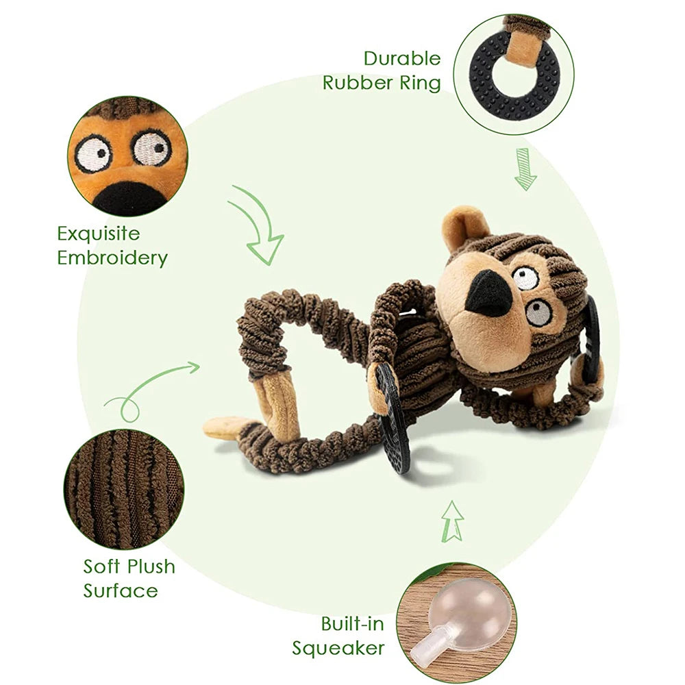 Squeaky Puppy Plush Chew Toys - Teething Training Interactive Small Dog Toys