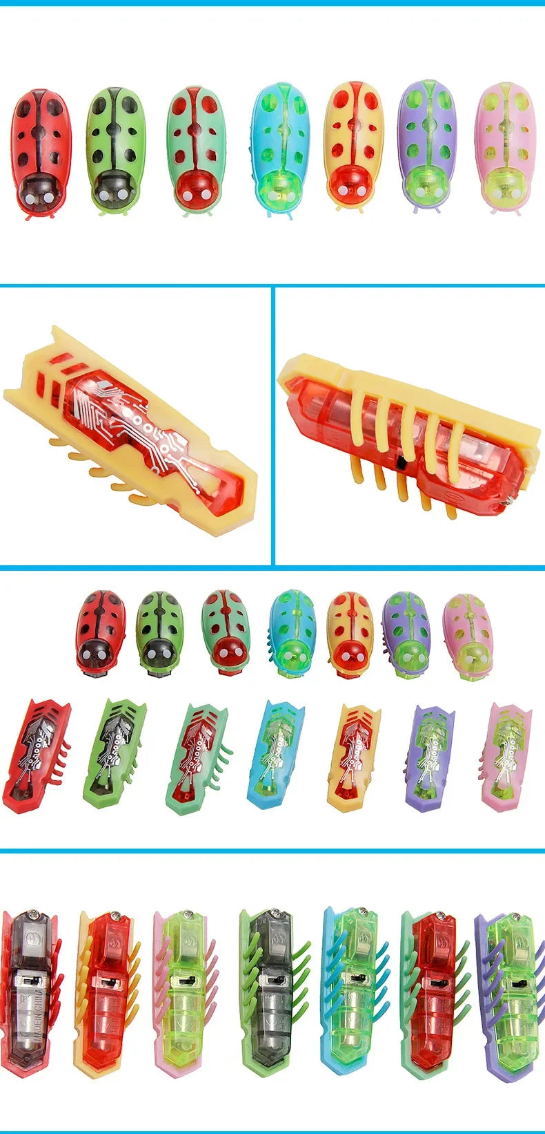1PC Automatic Electric Bug Cat Toy Flips Moves Battery Operated Interactive PetToy for Cats Small Dogs Funny Beetle Play withLED